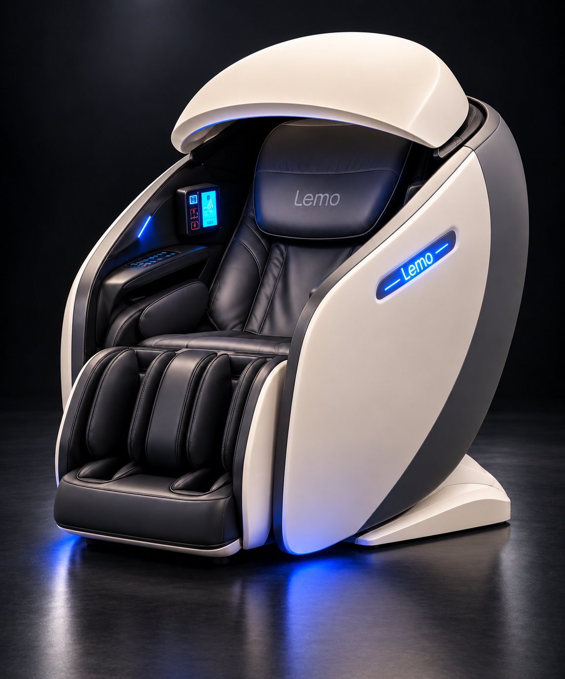 LEMO recovery chair tap-and-pay interface close-up
